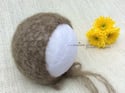 Tiny Flowers Mohair Bonnet - Mink
