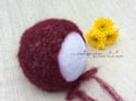 Tiny Flowers Mohair Bonnet - Claret