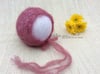Tiny Flowers Mohair bonnet - Plum Limited edition colour