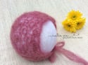 Tiny Flowers Mohair bonnet - Plum Limited edition colour
