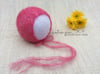 Tiny Flowers Mohair bonnet - Hot Pink