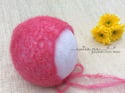 Tiny Flowers Mohair bonnet - Hot Pink