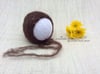 Tiny Flowers Mohair bonnet - Chocolate