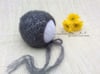 Tiny Flowers Mohair bonnet - Charcoal