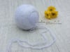 Clara mohair bonnet - white