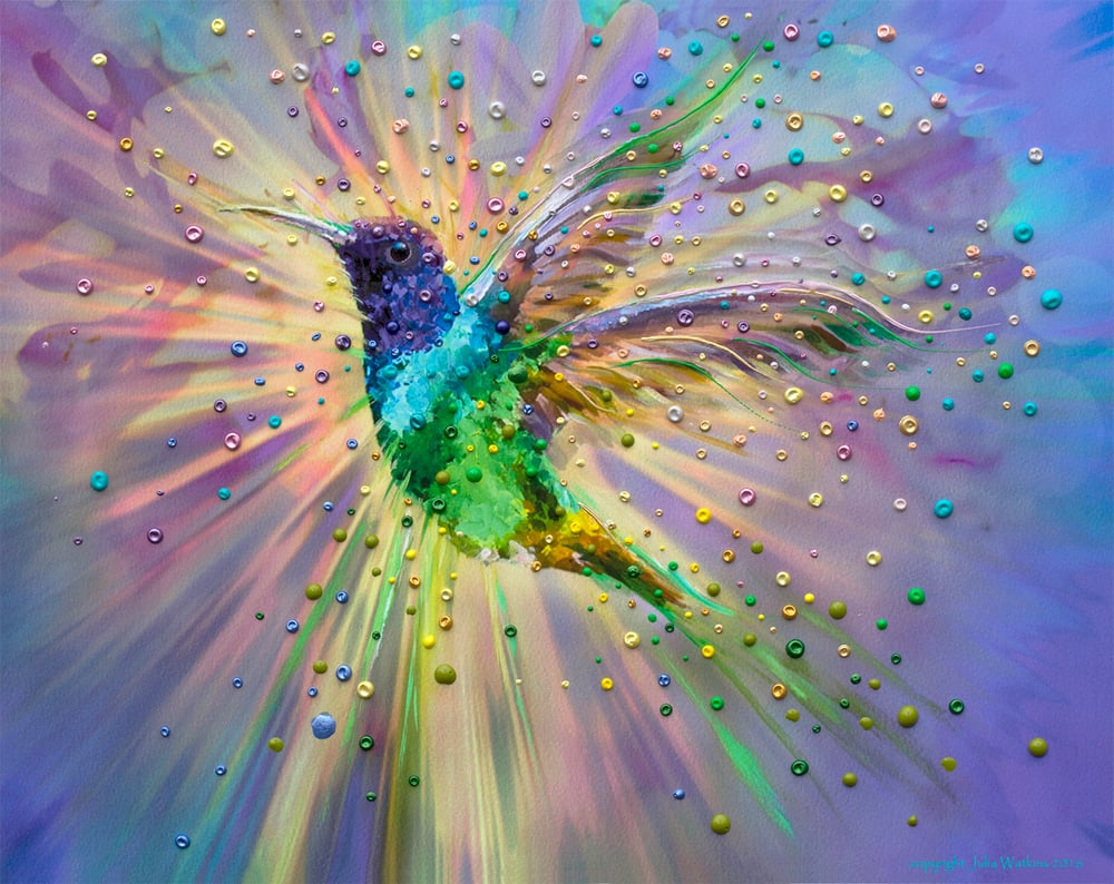 Image of Hummingbird Magic Energy Painting - Giclee Print