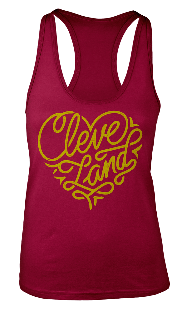 Image of Cleveland Heart Ladies Tank Maroon