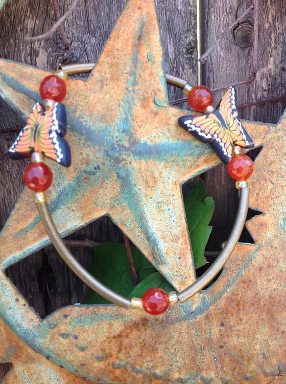 Image of Butterfly Goddess~TRANSITION~Brass with Carnelian 