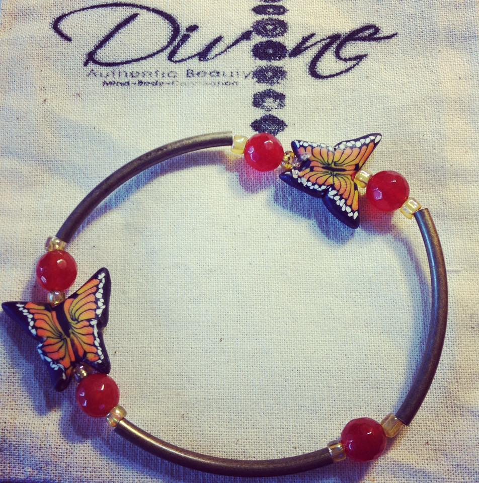 Image of Butterfly Goddess~TRANSITION~Brass with Carnelian 
