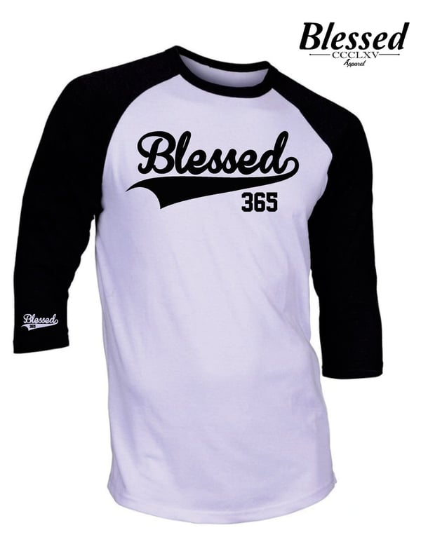 Image of Blessed 365 Baseball Tee - White/Black