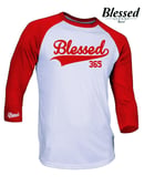 Image 1 of Blessed 365  Baseball Tee - White/Red 