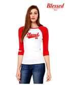 Image 2 of Blessed 365  Baseball Tee - White/Red 