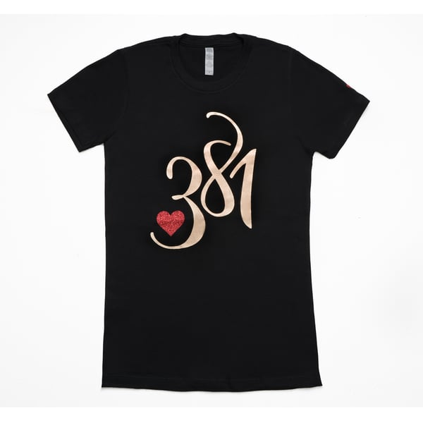 Image of 381 Logo Tee Black|Gold Foil