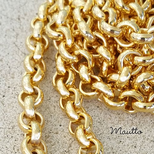 Image of GOLD Chain Luxury Strap - Classic Rolo Chain - 1/4" (7mm) Wide - Choose Length & Clasps