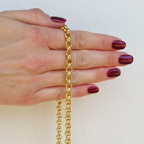 Image of GOLD Chain Luxury Strap - Classic Rolo Chain - 1/4" (7mm) Wide - Choose Length & Clasps