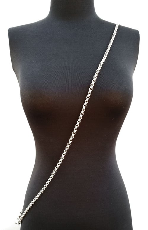Image of NICKEL Chain Luxury Strap - Classic Rolo Chain - 1/4" (7mm) Wide - Choose Length & Clasps
