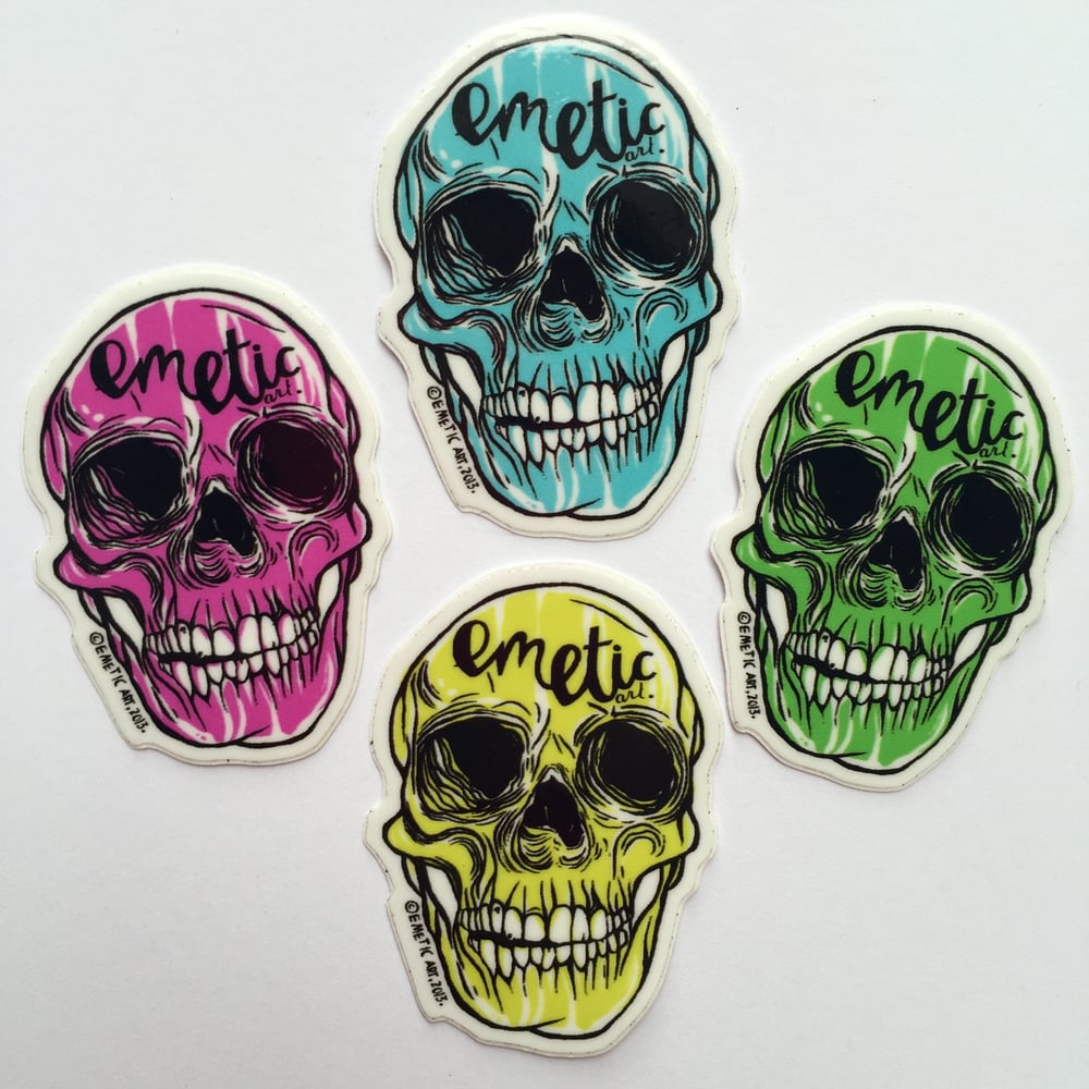Emetic Art skull sticker