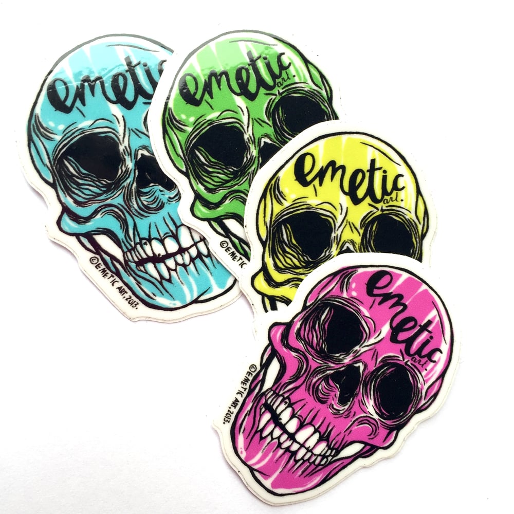 Emetic Art skull sticker