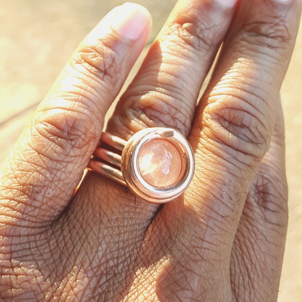 Image of Rose Quartz Crystal Luminary Ring