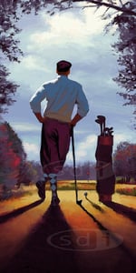 Image of On the Tee Golf sports art print