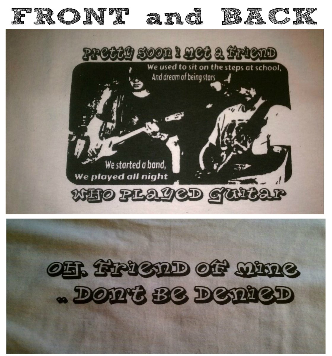 Image of Don't Be Denied T-Shirt with or without full lyric's on the front. Price includes Shipping!