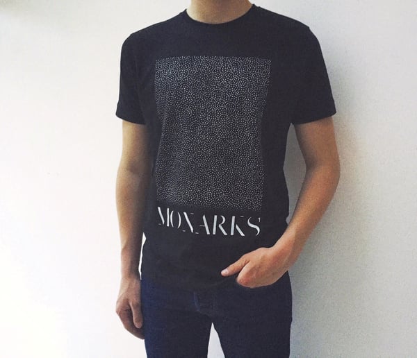 Image of Monarks Repeater Pattern Men's T-shirt (Black/White)