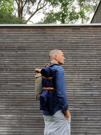 Image 5 of Waxed canvas backpack with detachable leather side straps and padded shoulder straps