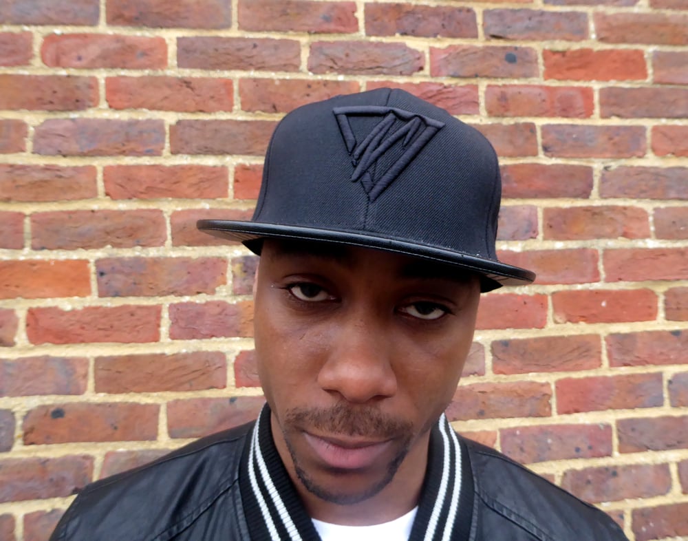 Image of Black Leather Peak Snapback