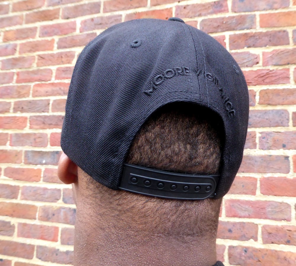 Image of Black Leather Peak Snapback