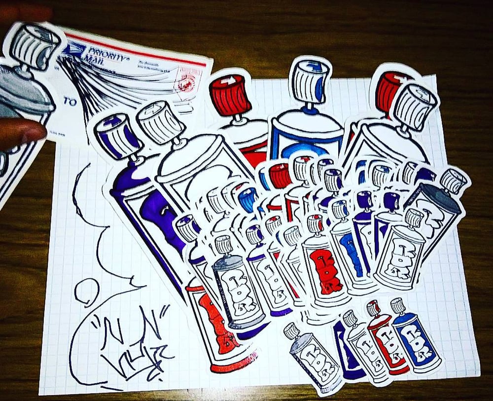 Image of "COGCANS" Graffiti Slaps Pack of 10