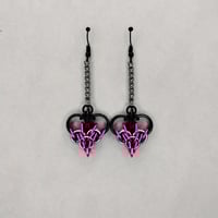 Image 4 of Chainmaille Heart Earrings