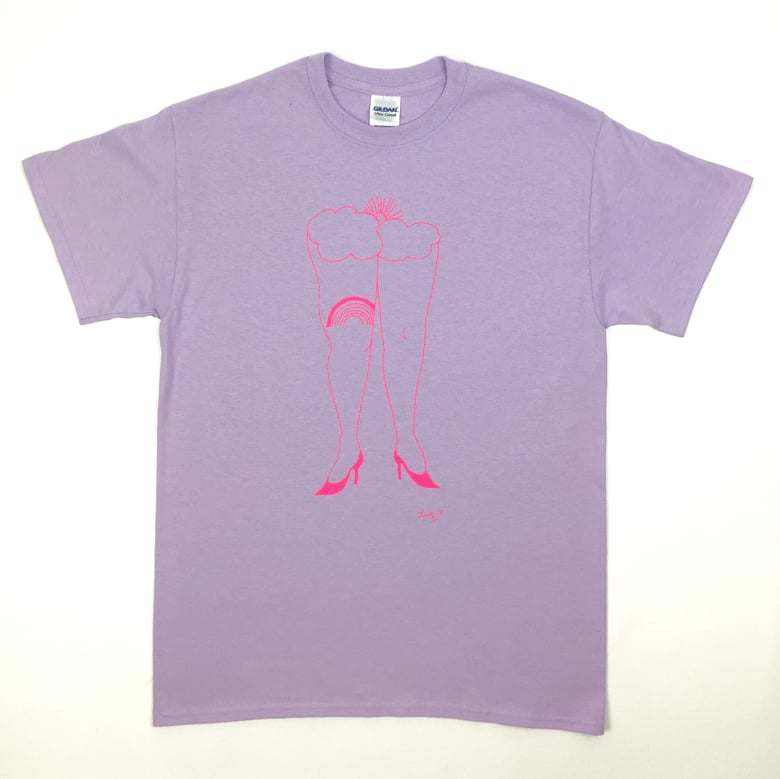 Image of Dirty Clouds T Shirt Hot Pink Ink