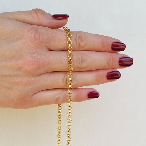 Image of GOLD Chain Luxury Strap - Classic Rolo Chain - Extra Petite - 3/16" Wide - Choose Length & Clasps