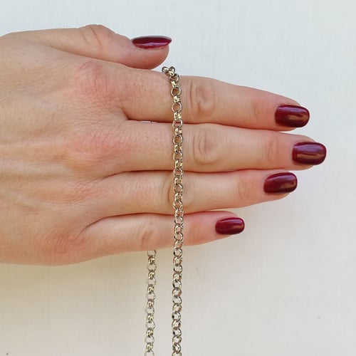 Image of NICKEL Chain Luxury Strap - Classic Rolo Chain - Extra Petite - 3/16" Wide - Choose Length & Clasps