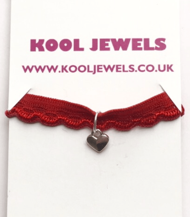 Image of Kool Jewels Red Mini Heart Charm Choker