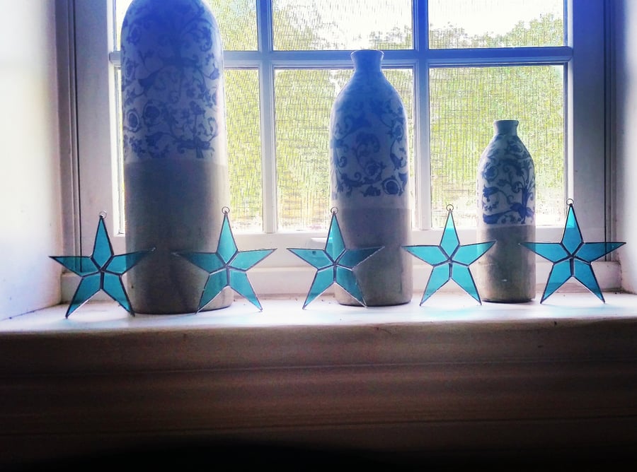 Image of 4 inch mini Solid Star-stained glass