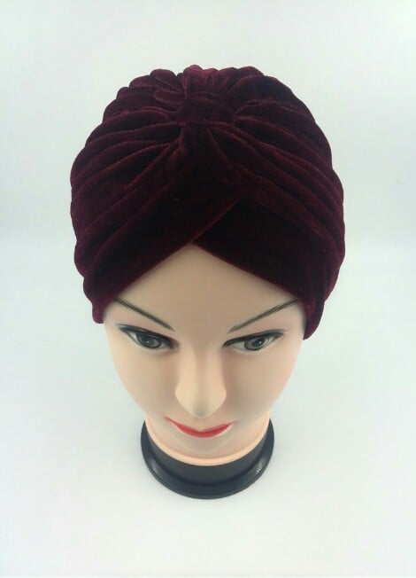 Biplut Turban Hat Stretchy Breathable Solid Color Women Side