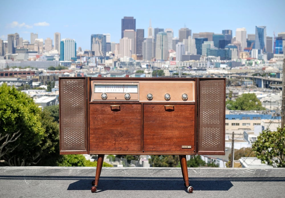 Image of Refurbished RARE Mid Century Modern Zenith Stereo Console