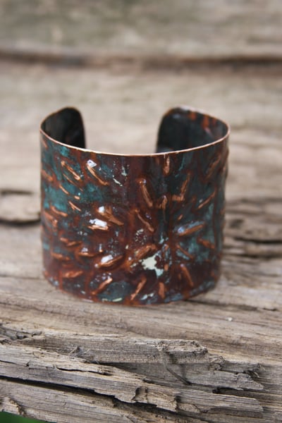 Image of Large Wide Hammered Copper Cuff