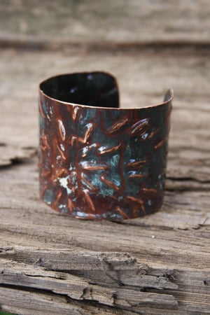 Image of Large Wide Hammered Copper Cuff