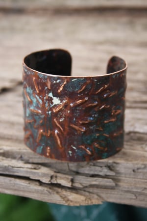 Image of Large Wide Hammered Copper Cuff