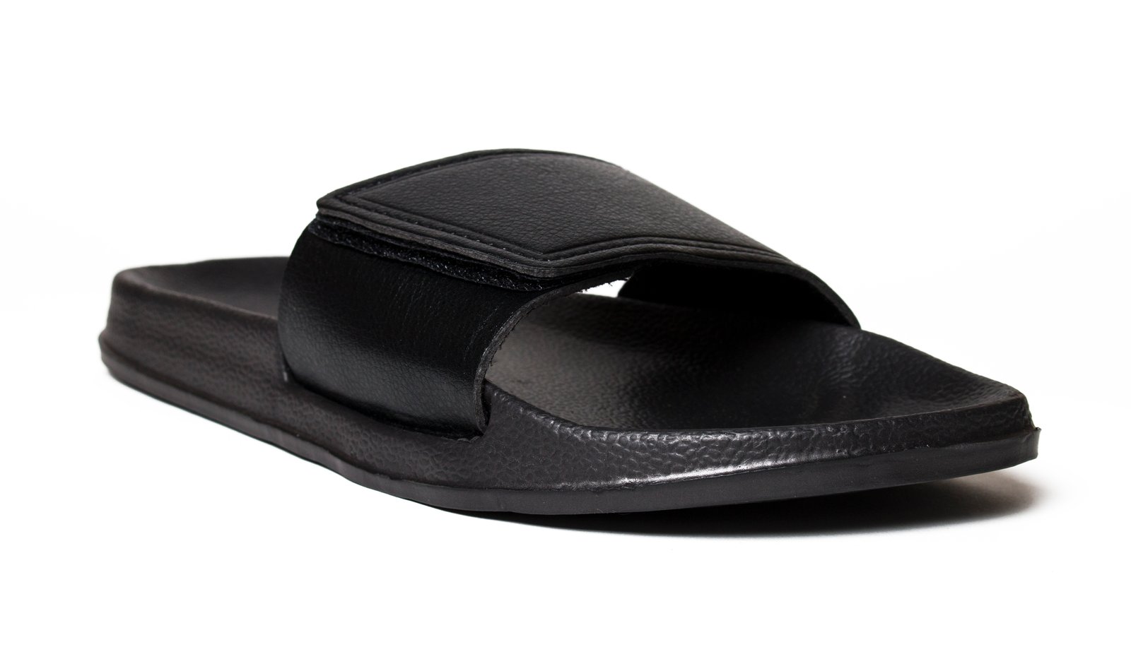 plain black men's slides