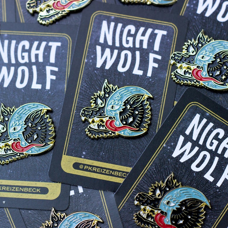 Image of Night Wolf Enamel Pin (Black)