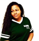 Image 4 of Blessed 365 Striped Sleeve V-Neck - Dark Green/White