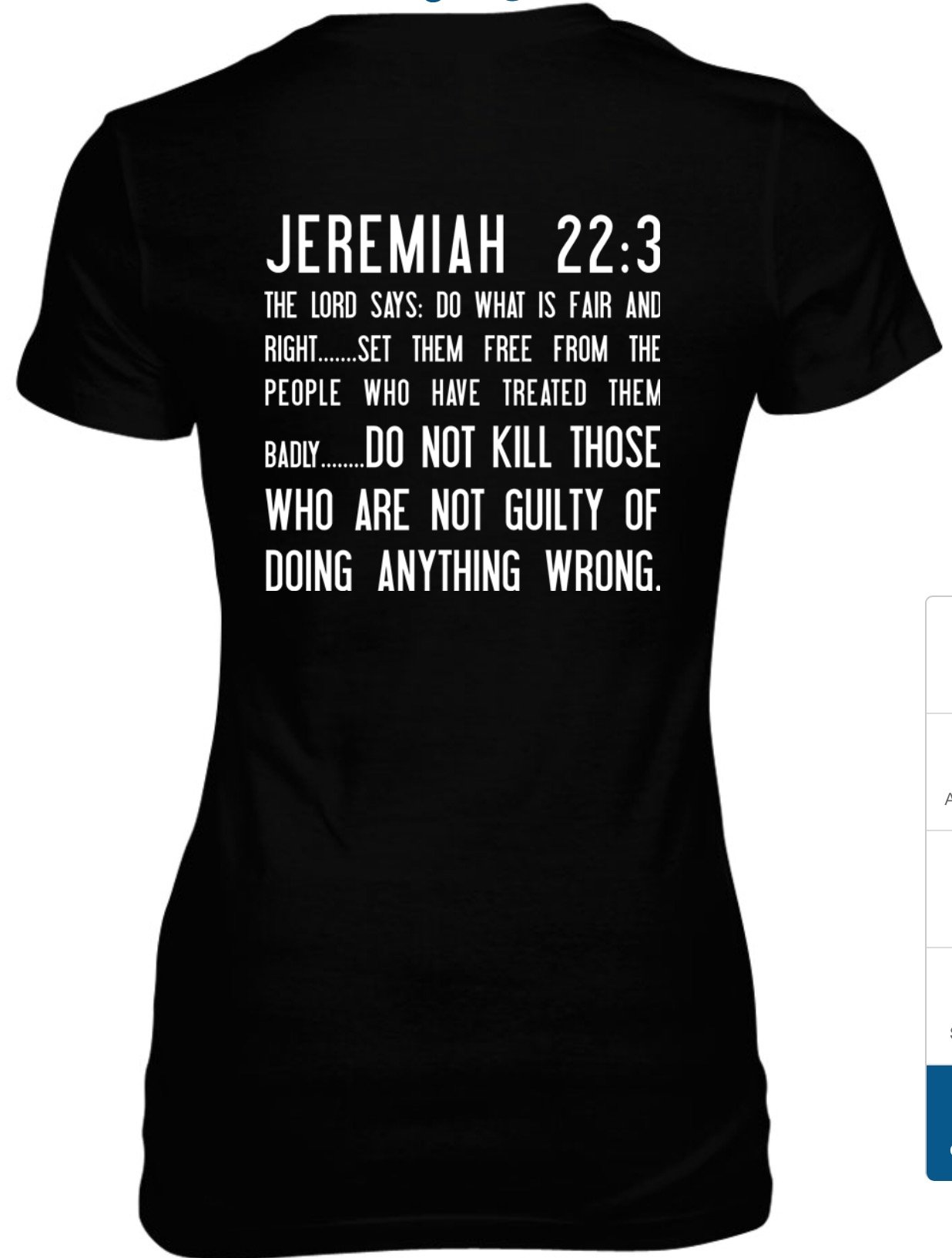 Image of WOMEN'S GOT JUSTICE? (Tshirt will reflect Jeremiah 22:3)