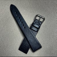 Image 2 of Black Cuir De Russie Hand-rolled Watch Strap