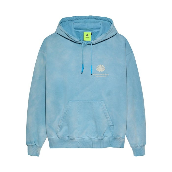 Image of NEW AMSTERDAM SURF ASSOCIATION LOGO HOODIE WASHED BLUE