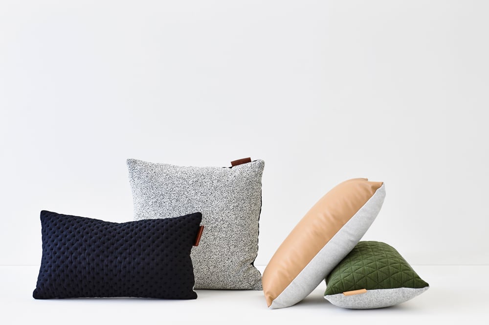 Image of Leather Tab Cushion Cover - Tan Square