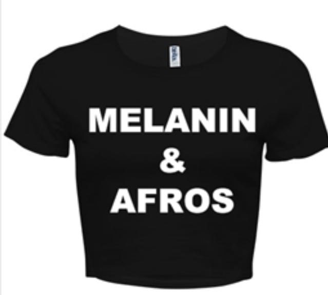 Image of MELANIN & AFROS BLACK/WHITE CROP TOP
