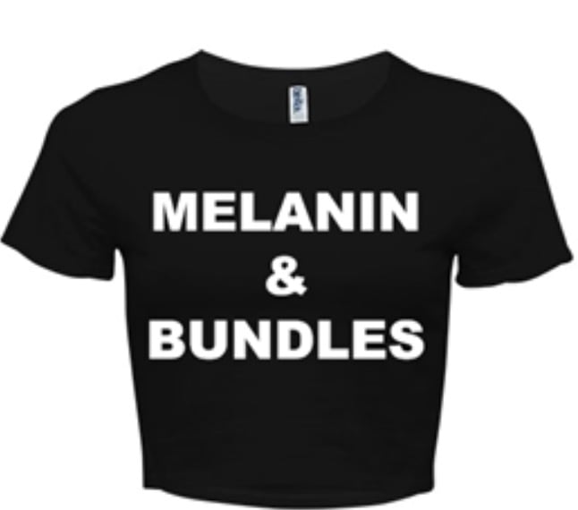 Image of MELANIN & BUNDLES BLACK/WHITE CROP TOP